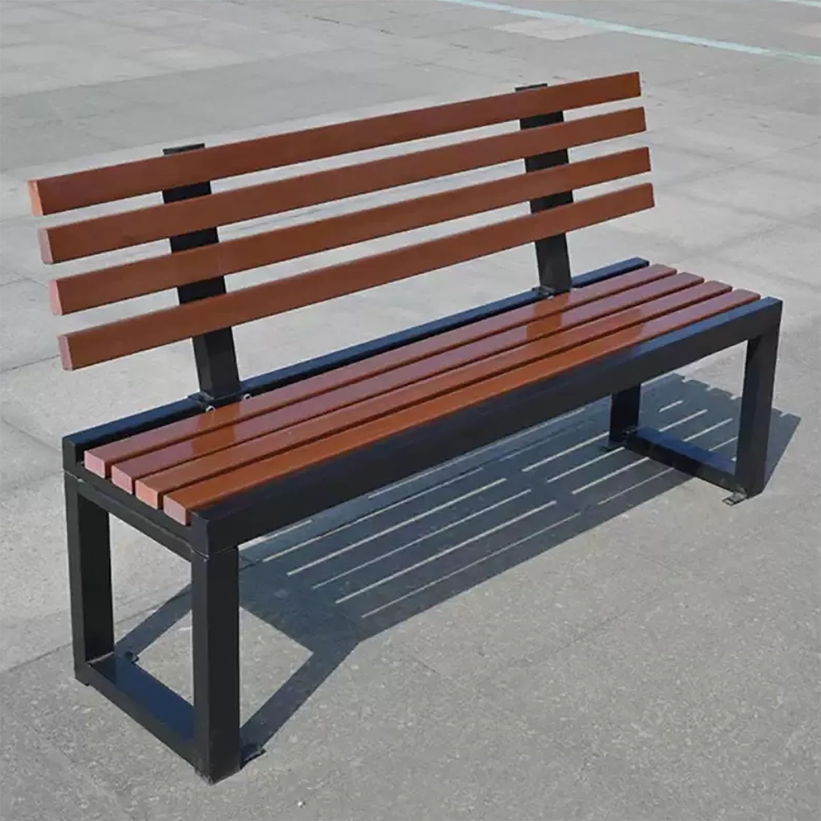 Banc de jardin haut de gamme en métal noir de 39 pouces pour parc et pelouse