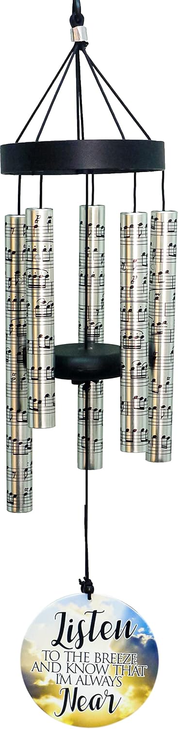 Spoontiques Memorial Small UV Wind Chime - Outdoor Garden Décor - Decorative Chimes for Yard, Garden, Backyard and Patio Decoration