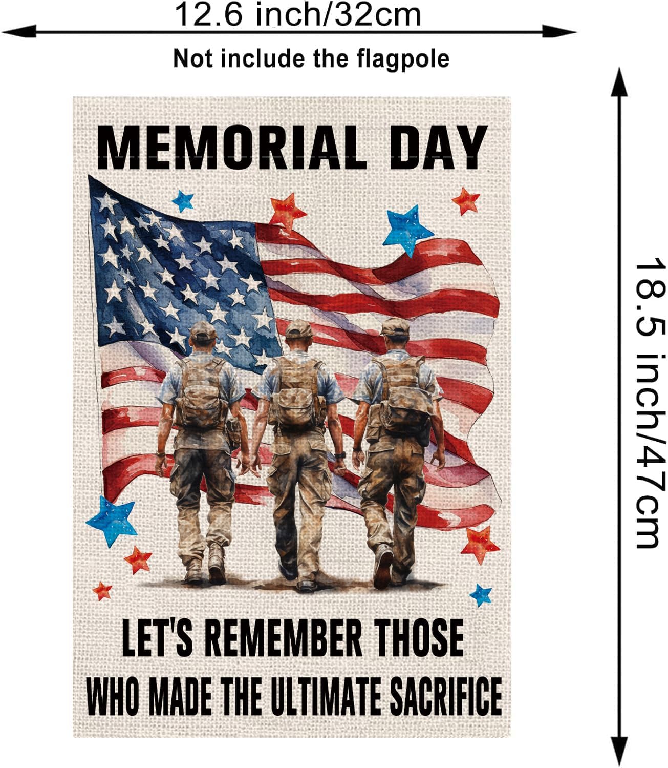 Memorial Day Garden Flag Patriotic 4th of July Stars and Stripes Veterans American Patriotic Vertical Double Sided Yard Outdoor Decor 12.5x18 Inch - Image 2