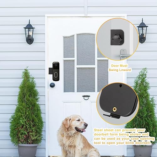Miniatura 5 de Blink - Soporte para timbre de video, soporte de puerta antirrobo, instalación sin taladro, color negro