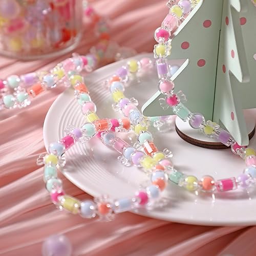 Miniatura 6 de Guirnalda de dulces de Navidad de 6 pies, guirnalda de dulces pastel, adornos transparentes para árbol de Navidad, adornos de Navidad pastel para