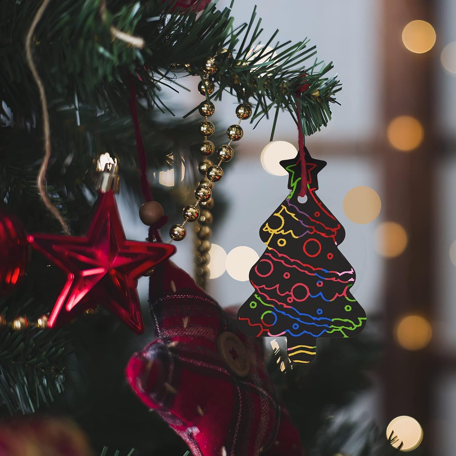 FUN LITTLE TOYS Christmas Scratch Art for Kids, 60 Pcs Christmas Scratch Off Cards Kit with Drawing Sticks & Cords, Magic Rainbow Scratch Paper Art Ornaments Sets, Holiday Party Favors Supplies Toys : Toys & Games