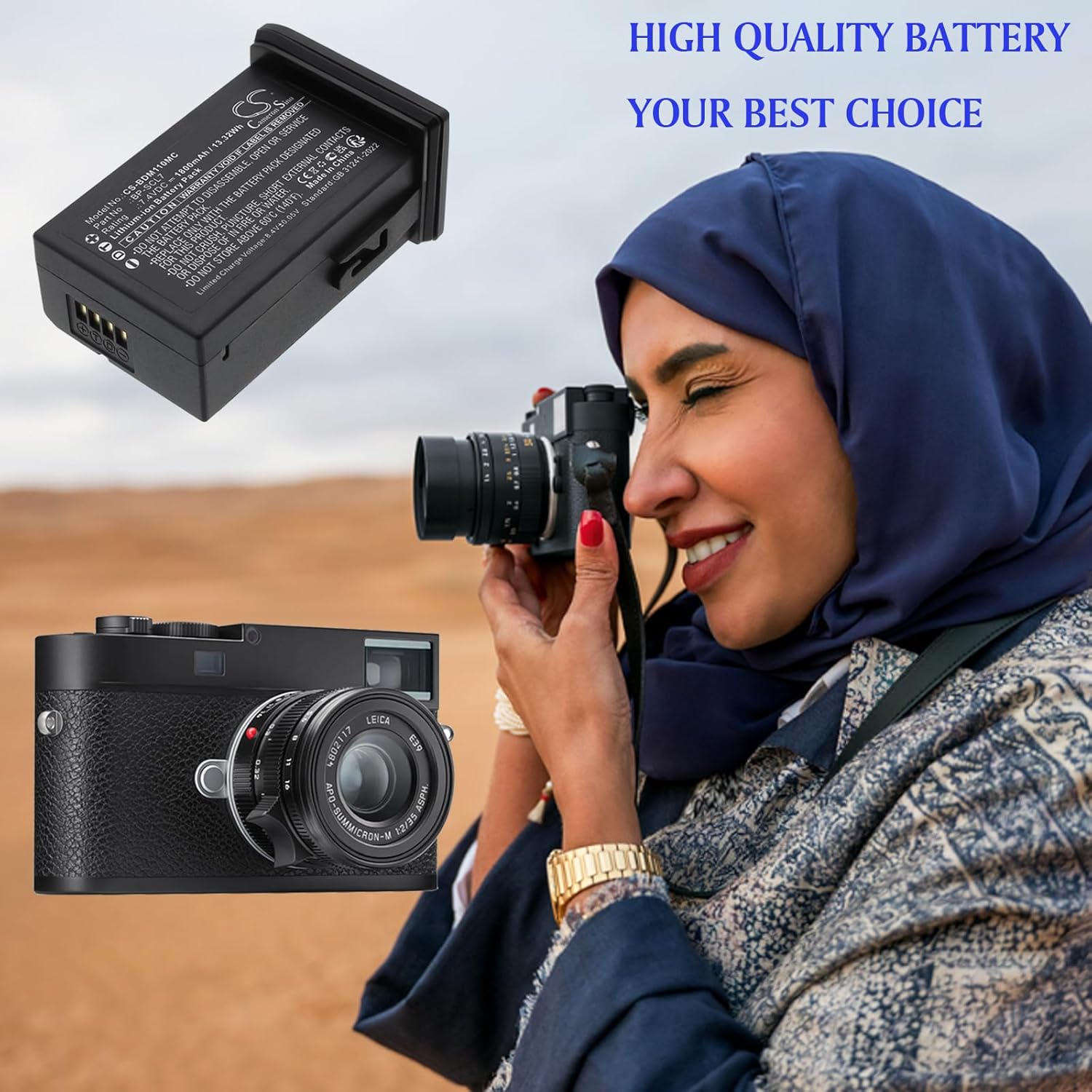 Battery for Leica M11, M11 Glossy, M11M, M11P PN:Leica BP-SCL7 1800mAh / 13.32Wh