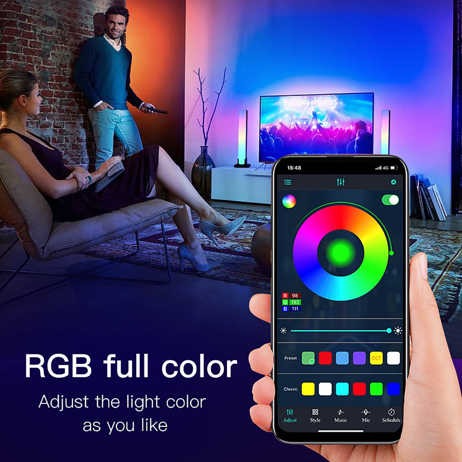 Barre Luminose for Atmosfera Smart Desktop - Illuminazione a LED Ambientale a Colori RGB, modalità Musica App/modalità Controllo vocale/modalità a Tempo/modalità Scena dinamica Multipla