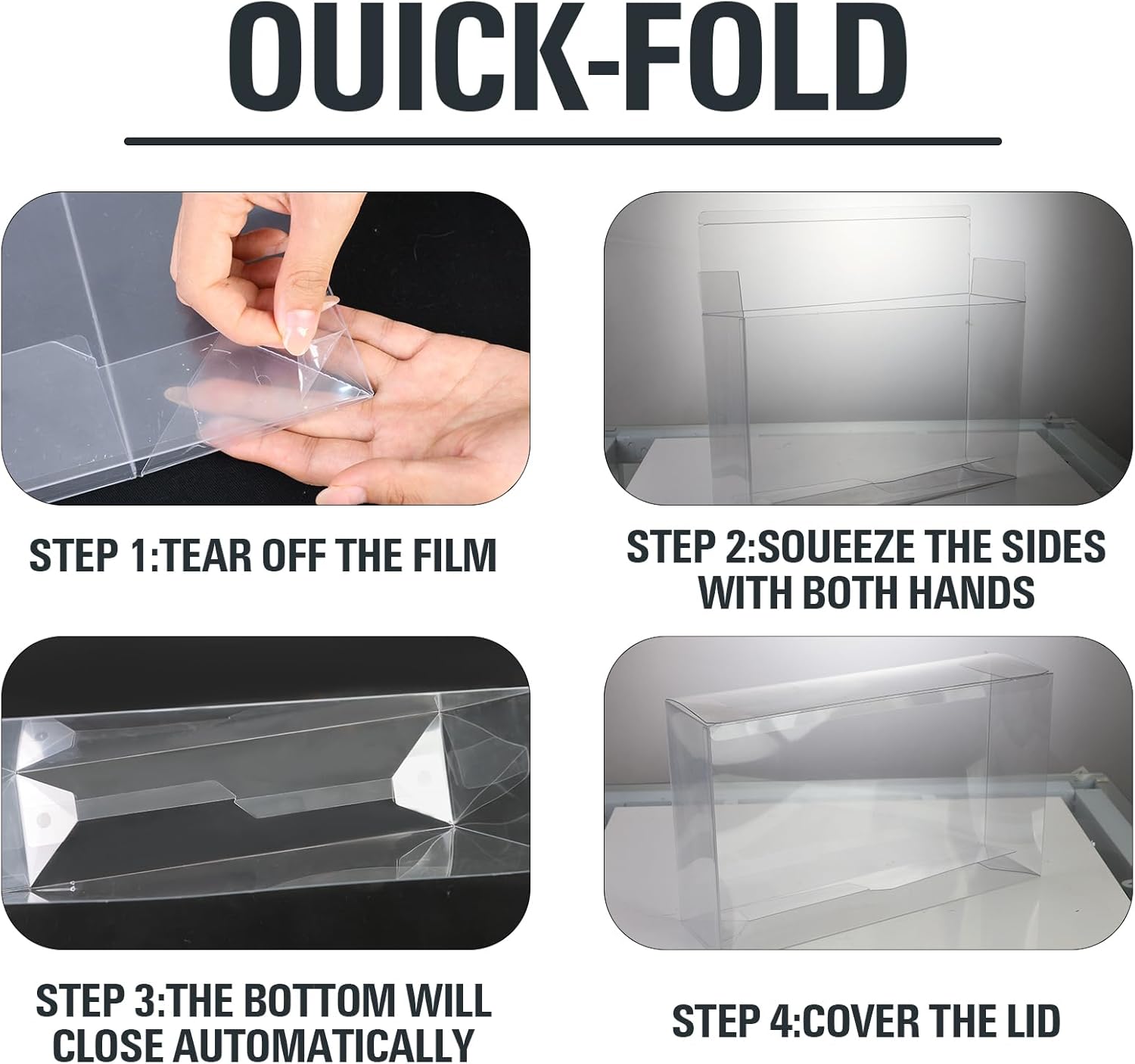 DEDC 6PCS Clear Plastic Display Box for Mega Charizard X EX and 151 UPC Box 0.7mm Extra Thick PET Protector Storage Box