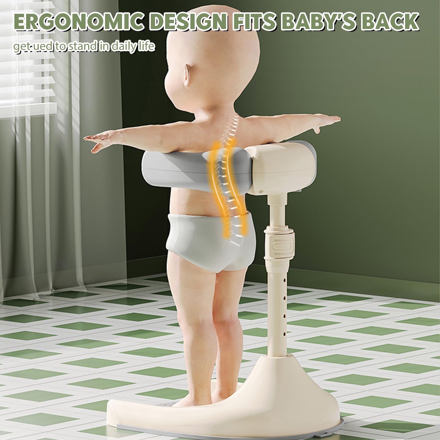 Supporto per doccia per bambini, regolabile, con base antiscivolo, per l'allenamento della corsa, ideale per bambini da 12 a 36 mesi