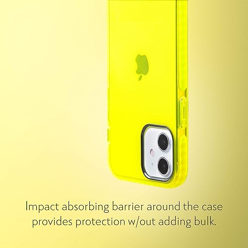 Miniatura 4 de SteepLab Funda de barrera para iPhone 12 Mini, protección de 360 grados que absorbe impactos con bisel elevado y colores llamativos (amarillo neón