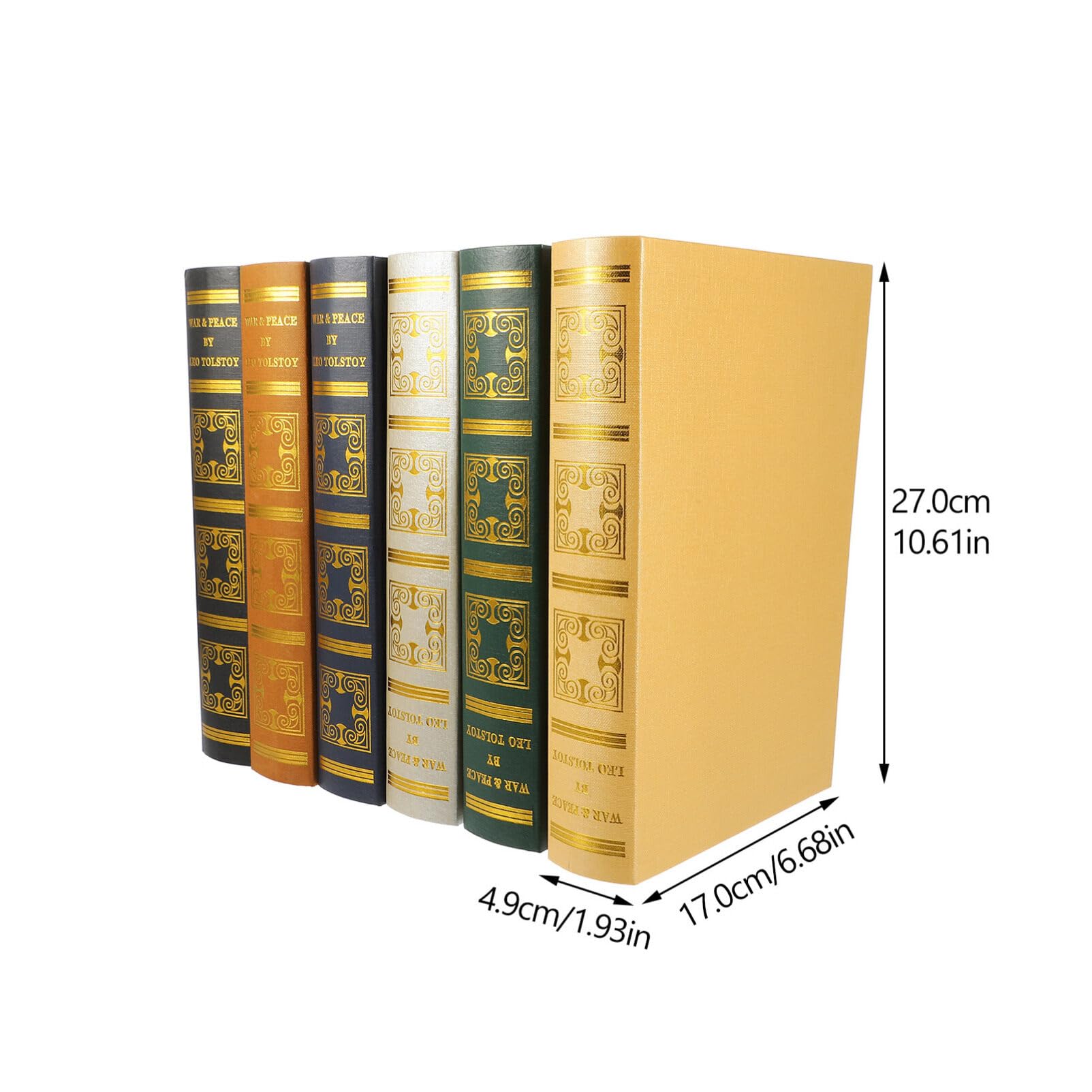 Livres Décoratifs – Lot De 6 Faux Livres – Décoration D’étagère Ou De Table – Style Vintage Lettrage Anglais