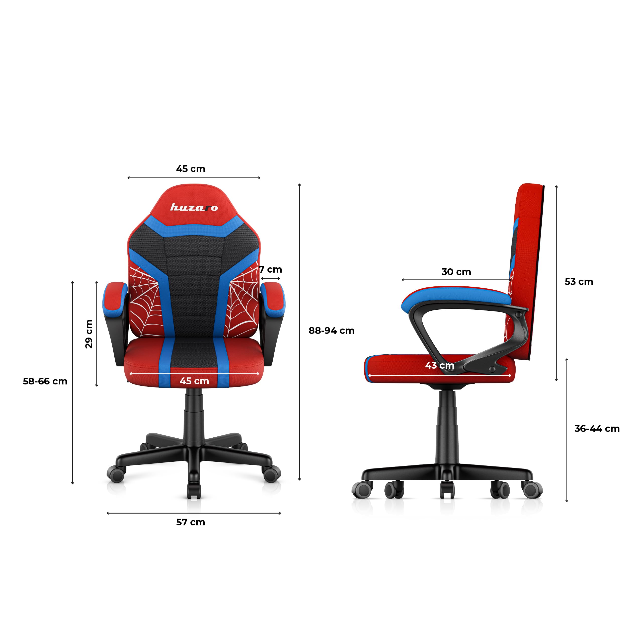 huzaro Ranger 1.0 – Sedia Per Bambini Comoda E Regolabile – Poltrona Bambini Per Cameretta E Uso Quotidiano – Schienale Profilato – Ruote Silenziose – Spider