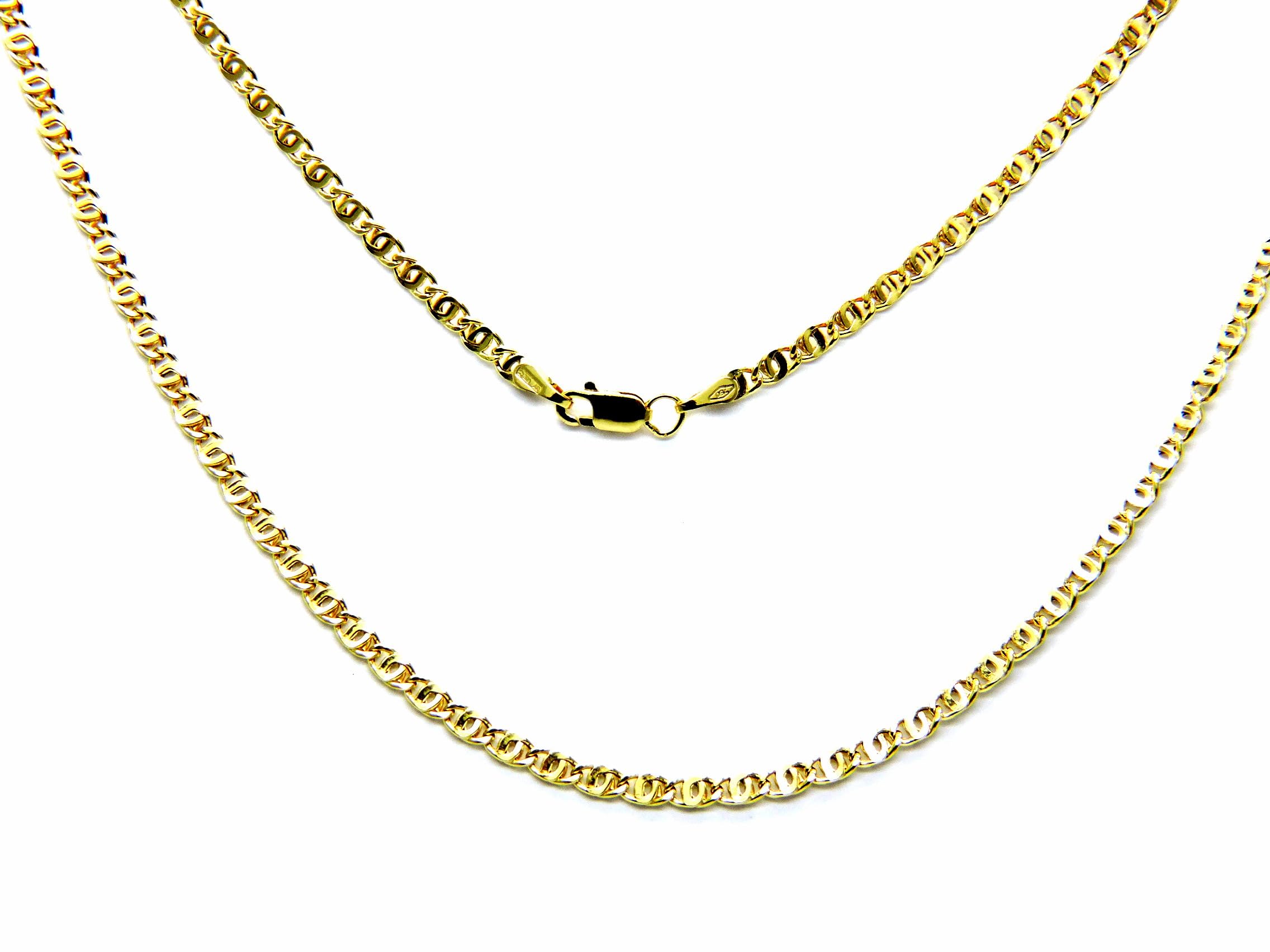 PEGASO GIOIELLI Collana Uomo Donna in Oro Giallo 18kt (750), Catena Tigre Pinzata, 50 cm