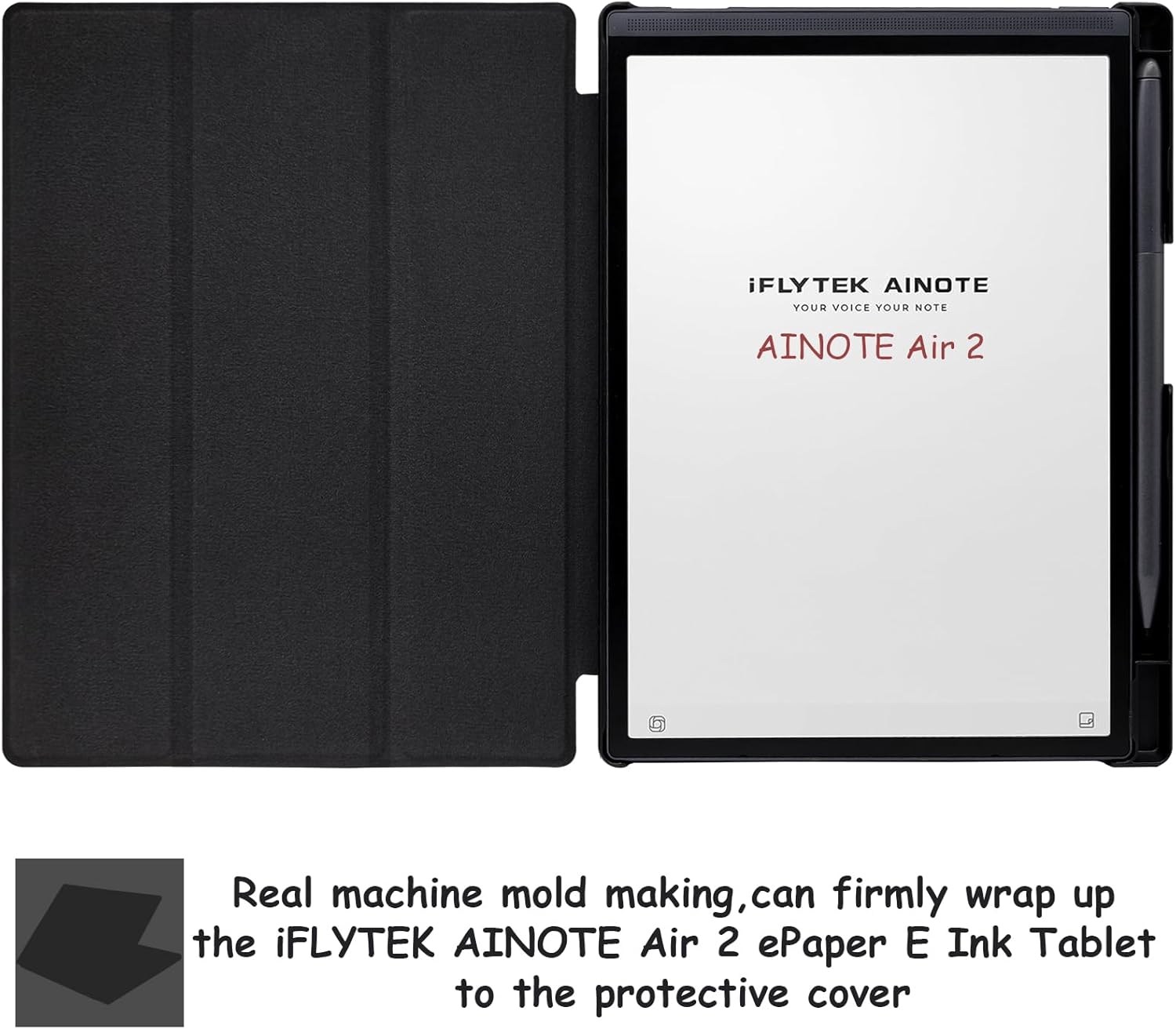 Protective Folio Case for iFLYTEK AINOTE Air 2, Ultra-Thin Lightweight Trifold Protective Cover with Built-in Pen Holder Auto Sleep/Wake for AINOTE Air2 Tablet 8.2 inch (Brown)