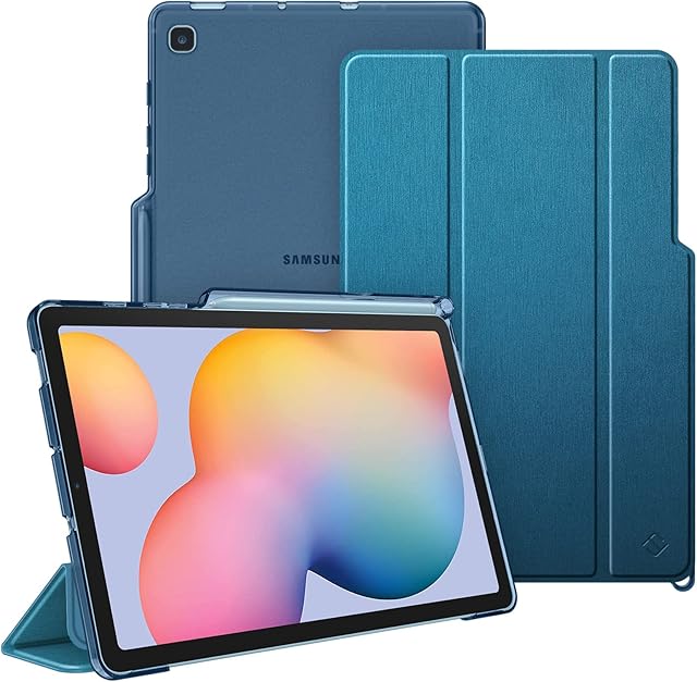 FINTIE SlimShell Case for Samsung Galaxy Tab S6 Lite 10.4 Inch 2022/2020 (SM-P610/P613/P615/P619), Lightweight Stand Translucent Frosted Back Cover with S Pen Holder, Auto Wake/Sleep, Midnight Blue