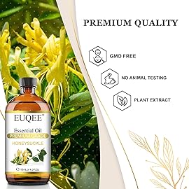 EUQEE Honeysuckle Essential Oil 118ml Pure Honeysuckle Oil Premium Essential Oil - with Glass Dropper Great for Diffuser, DIY Soap, Candle Making - 4Fl. OZ