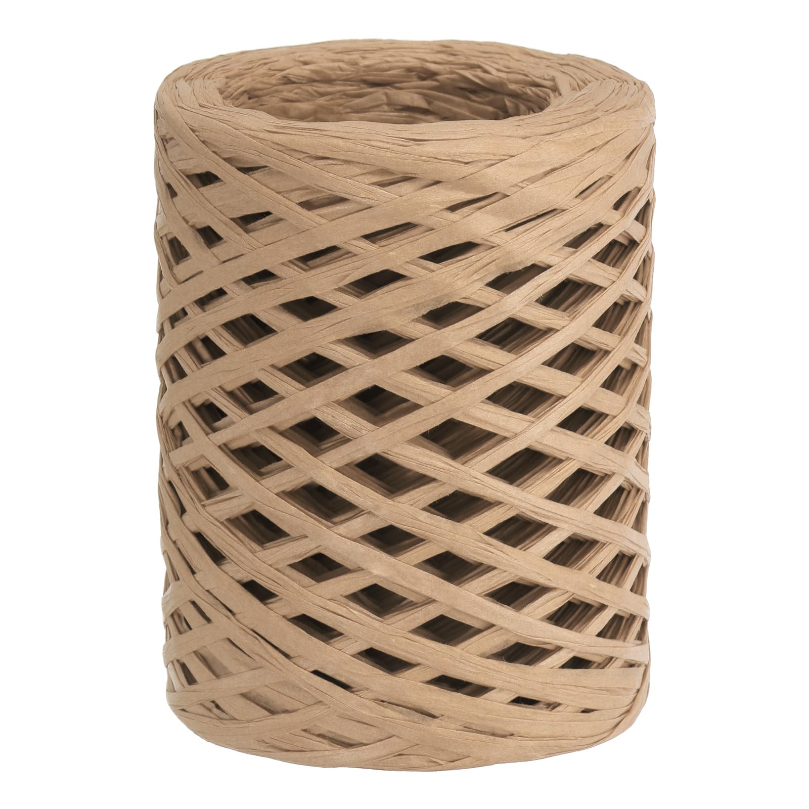 PATIKIL Raffia Ribbon 100 Yard, 1 Roll Natural Packing Paper Twine String for Crochet Box Wrapping Craft Holiday Decor Khaki