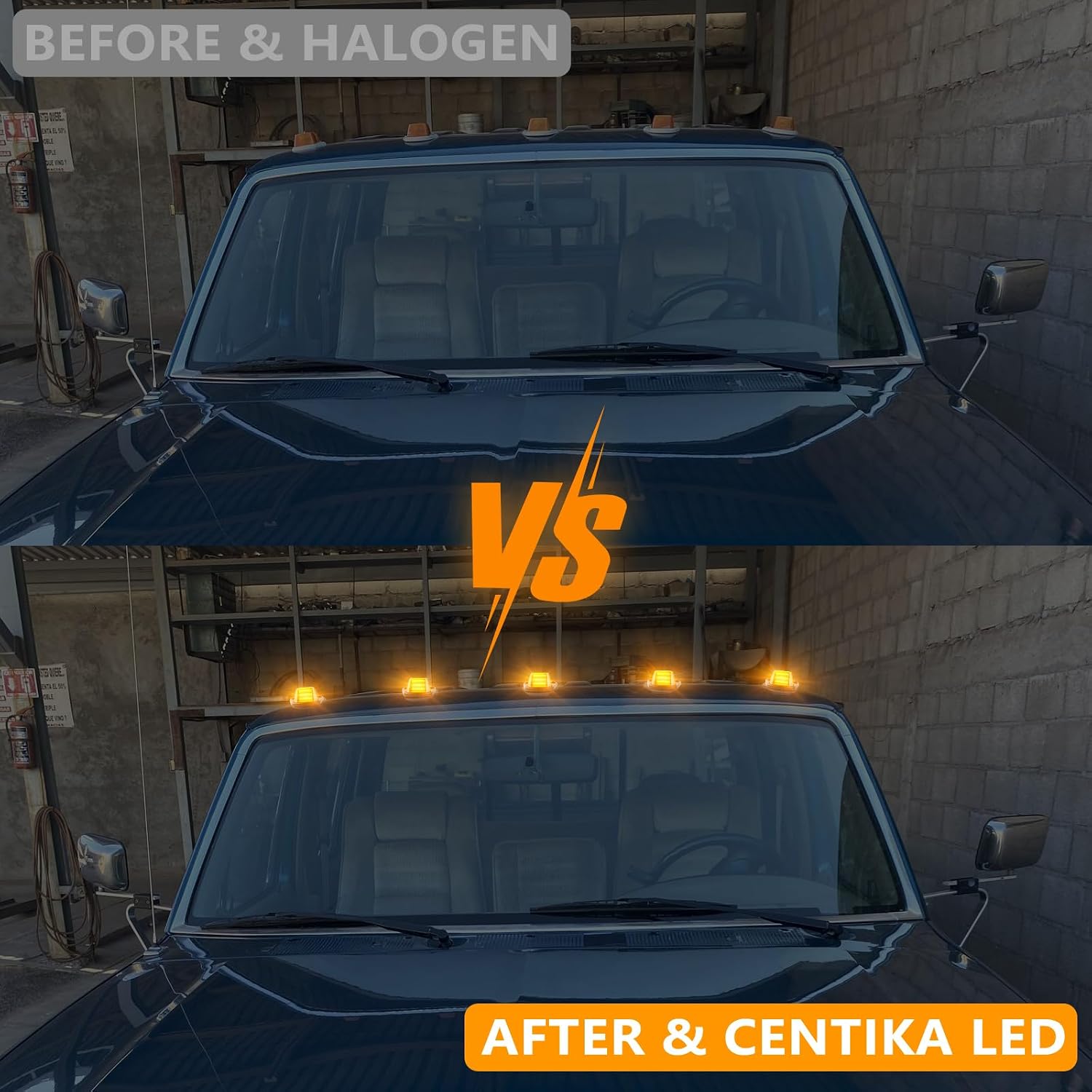 LED Cab Roof Marker Lights Compatible with F150 F250 1984-1996 & F250 HD 1997 & F350 1984-1997 & F Super Duty 1988-1997 Running Clearance Top Marker Lamp (Amber Lens & Light)