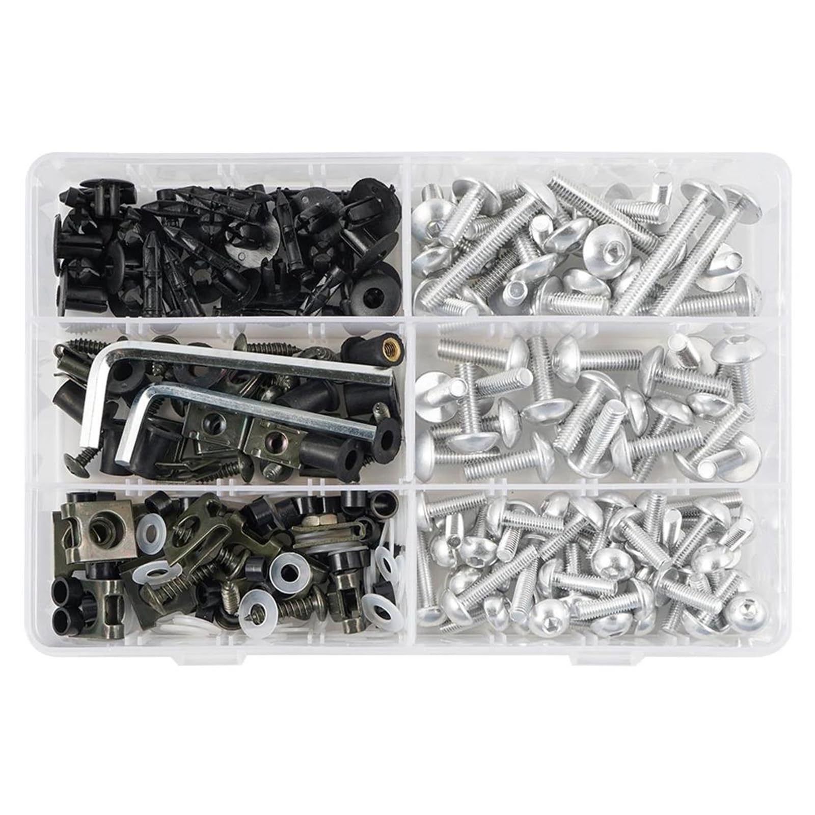 Dadi Per Parabrezza Moto Viti Kit Di Bulloni Per Carenatura Da 253 Pezzi Per CBR600RR Per CBR900RR Per CBR1000RR Per CBR600 F F2 F3 F4 F4i Bulloni Viti Dadi Clip Vite(Argento)
