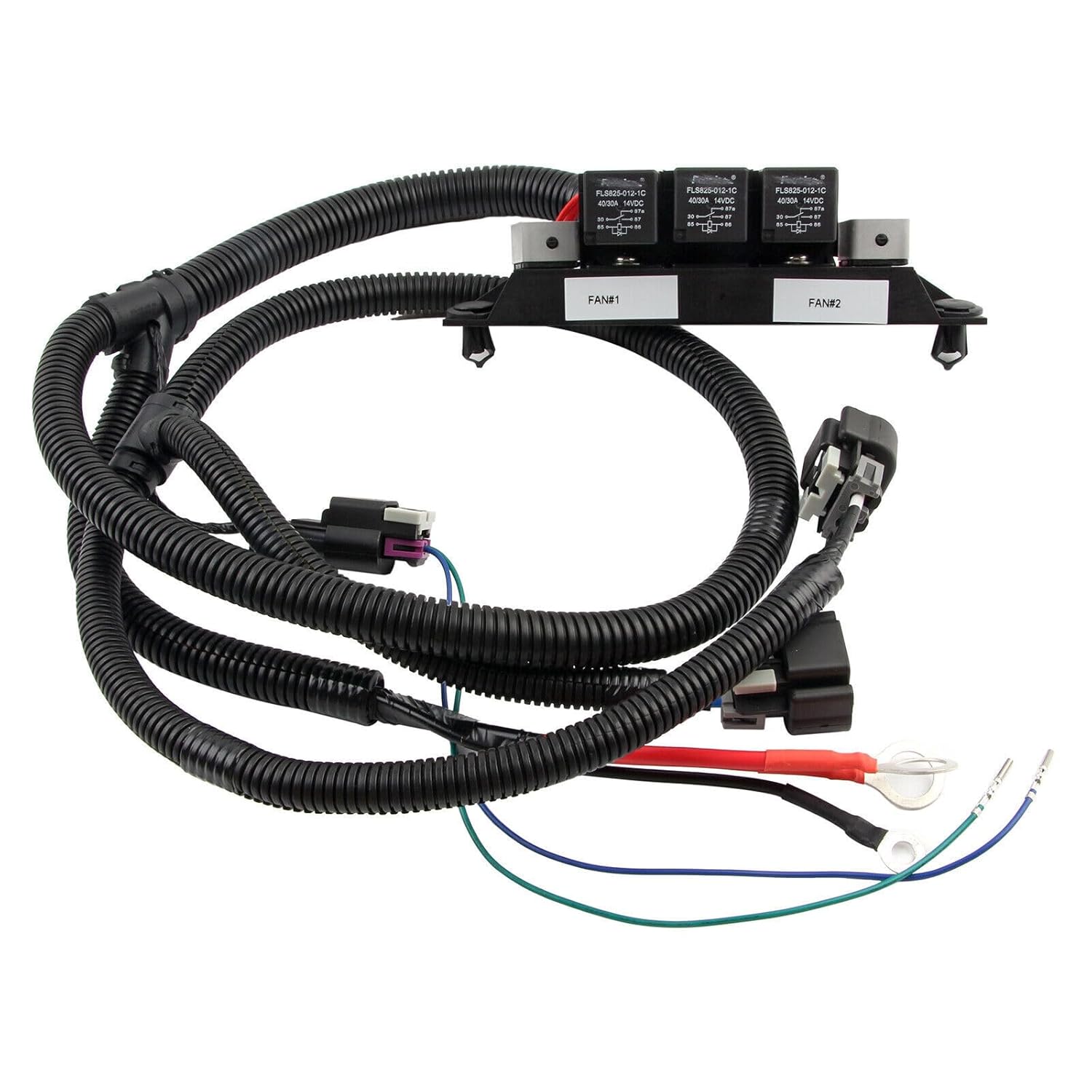 Dual Speed Electric Fan Control Wiring Harness Kit Compatible with Chevy Silverado Suburban Avalanche Tahoe GMC Yukon Sierra Retrofit Stand Alone Electric Harness Replace 674-00923