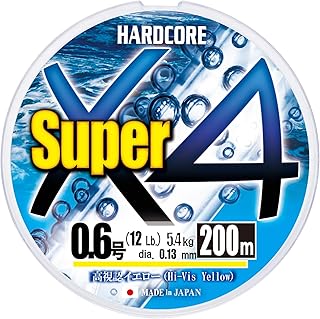 デュエル(DUEL) ハードコア PEライン スーパー X4 150m/200m 0.6号～3.0号 高視認イエロー/5色マーキング