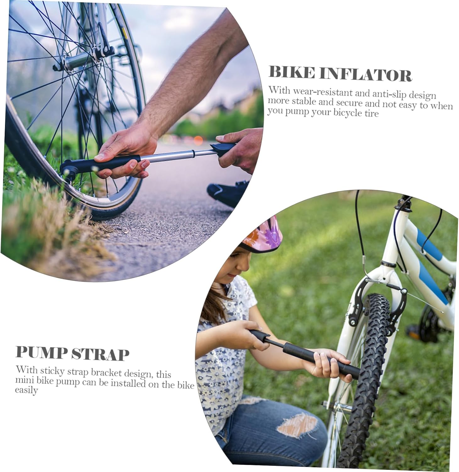 Portable Bike Pump Mini High Pressure Aluminum Alloy Black Set image 4