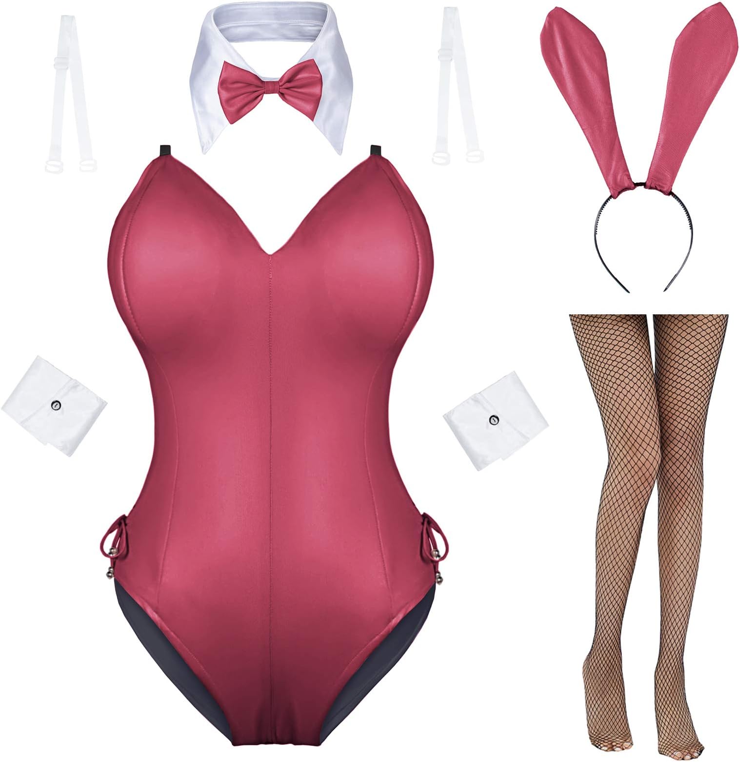 Womens Bunny Costume Girl Suit Senpai Cosplay Anime Role Costume One Piece Bodysuit Stockings Set