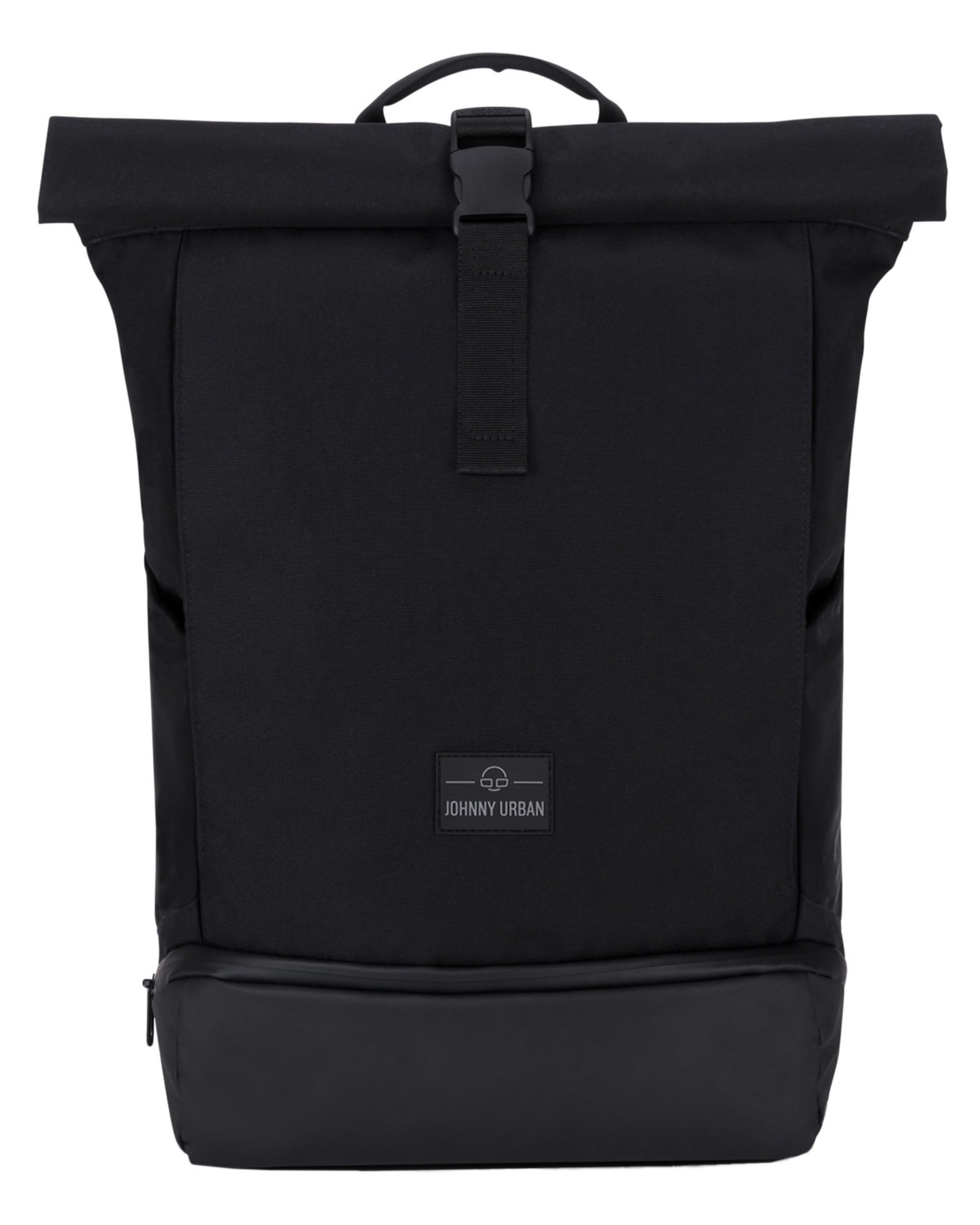 Johnny Urban Zaino Donna e Uomo Nero - Allen Large - Rolltop Zainetta per Scuola, Università, Viaggio - Scomparto per Laptop da 16 pollici - Idrorepellente
