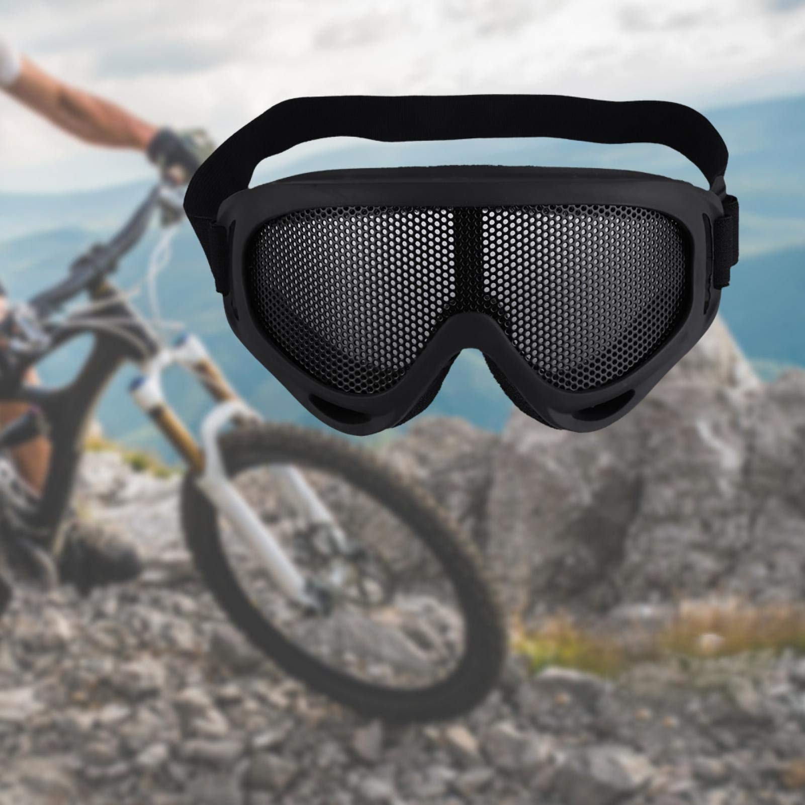Airsoft Outdoor Paintball Eyewear, X400 Tactics Gafas de Malla Gafas tácticas Gafas de Malla Protección a Prueba de Polvo Correa de Alta Elasticidad para montañismo Senderismo(Negro)