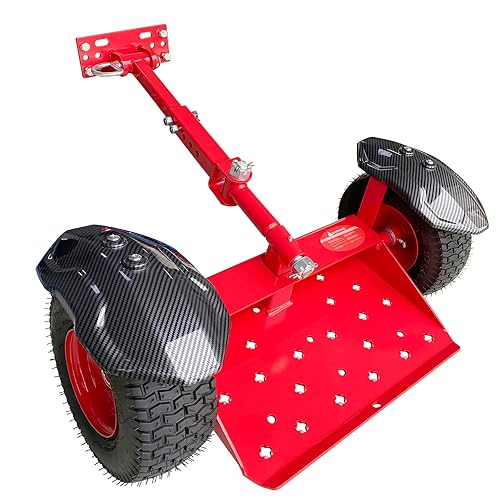 Two Wheels Lawn Mower Sulky Red Steel Structure Flexible Steering