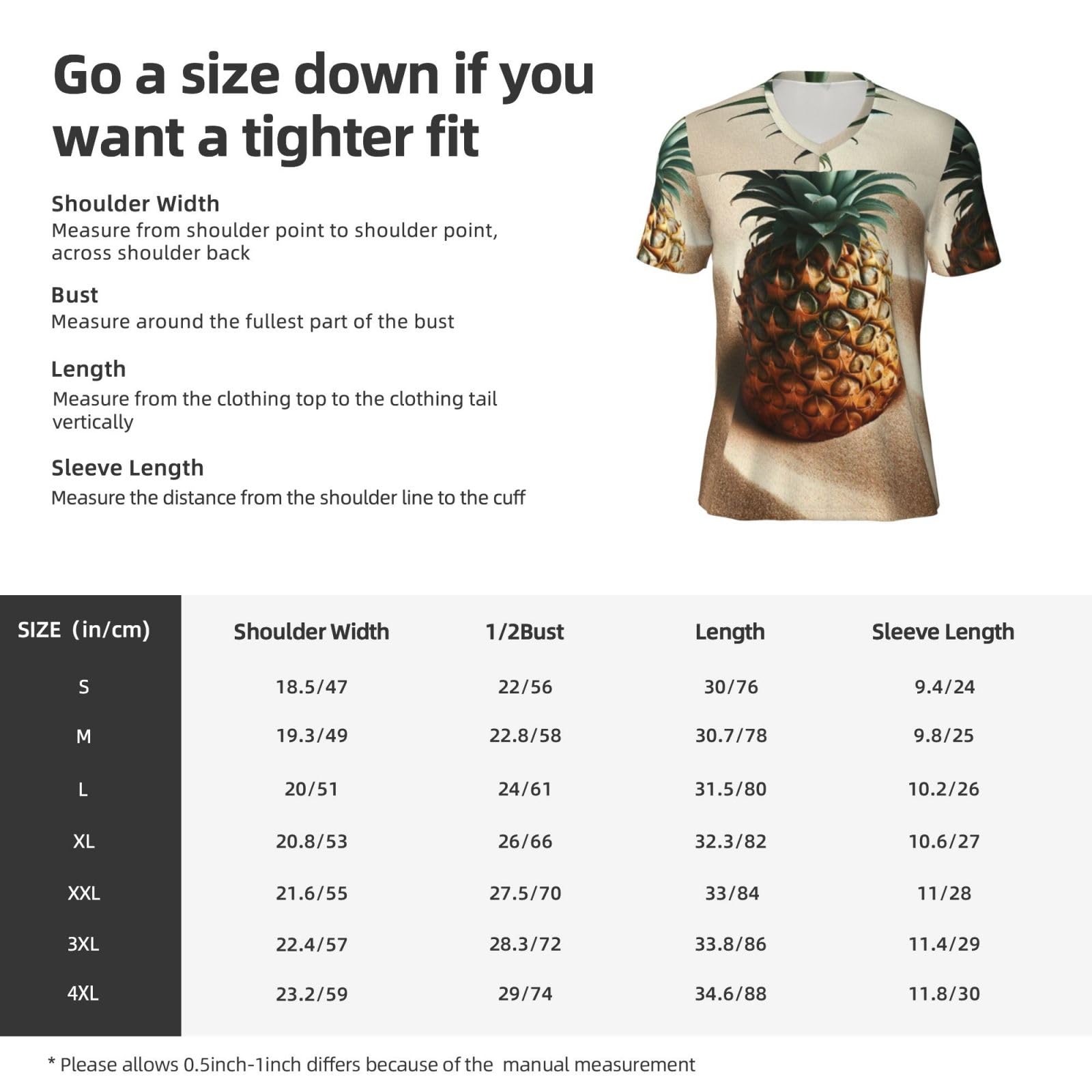 Stylish Athletic Sports Jersey Pineapple-Fruit Men's Rugby Jersey 4X-Large