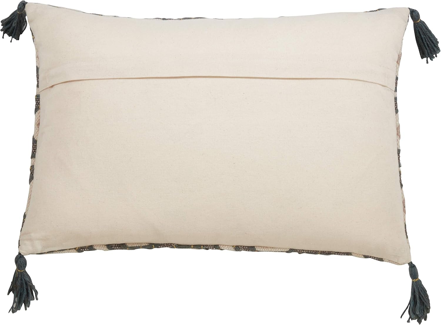 SARO LIFESTYLE Lauren Collection Block Print Modern Throw Pillow Cover, 16"x24", Grey