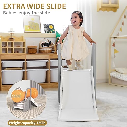 Miniatura 3 de Juego de tobogán grande 3 en 1 para niños pequeños con pendiente de deslizamiento extra larga, tobogán interior para niños, parque infantil, tobogán