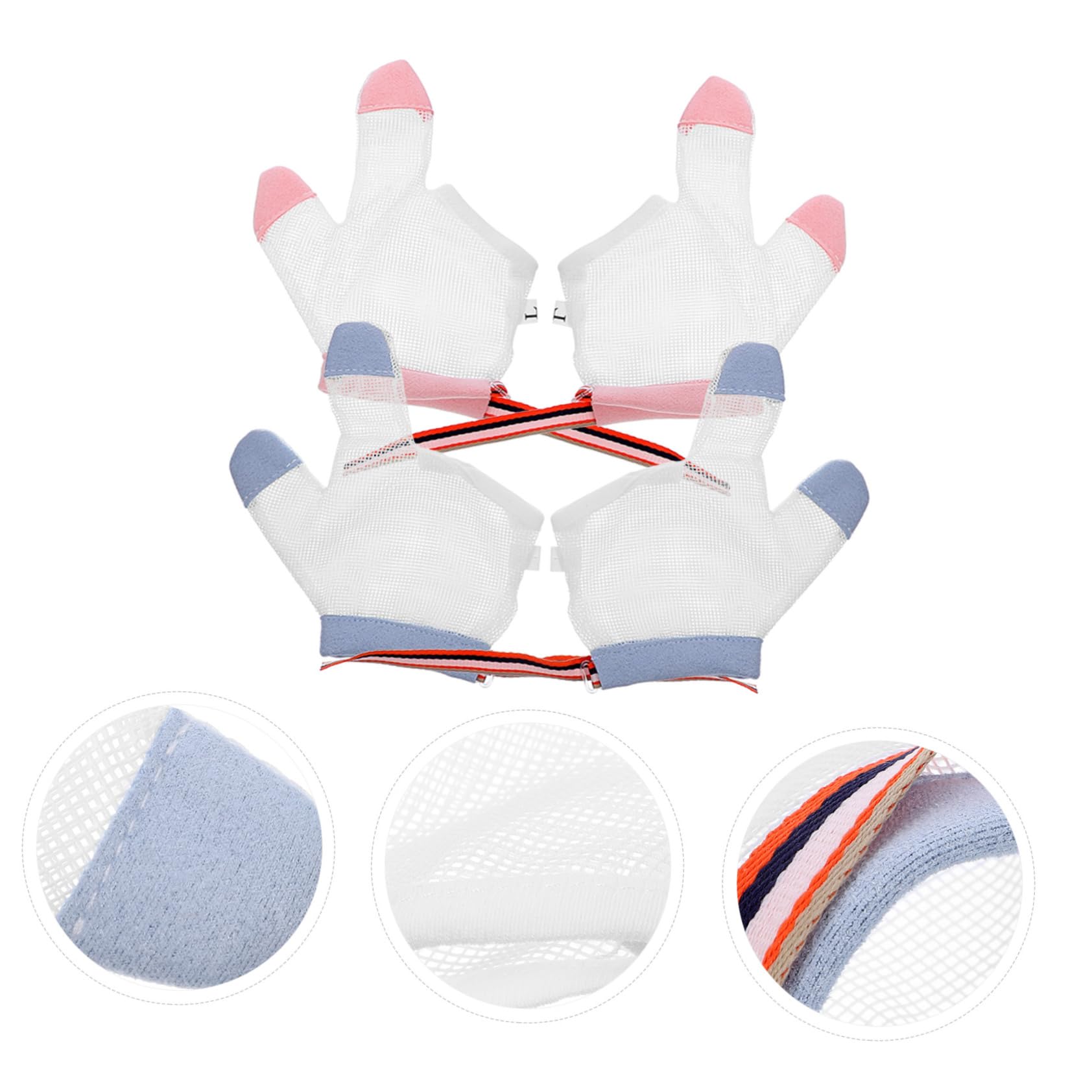 10pares Guantes Para Bebés Para Dejar De Chuparse El Dedo Ajustables y Transpirables Protector De Dedos Color Aleatorio