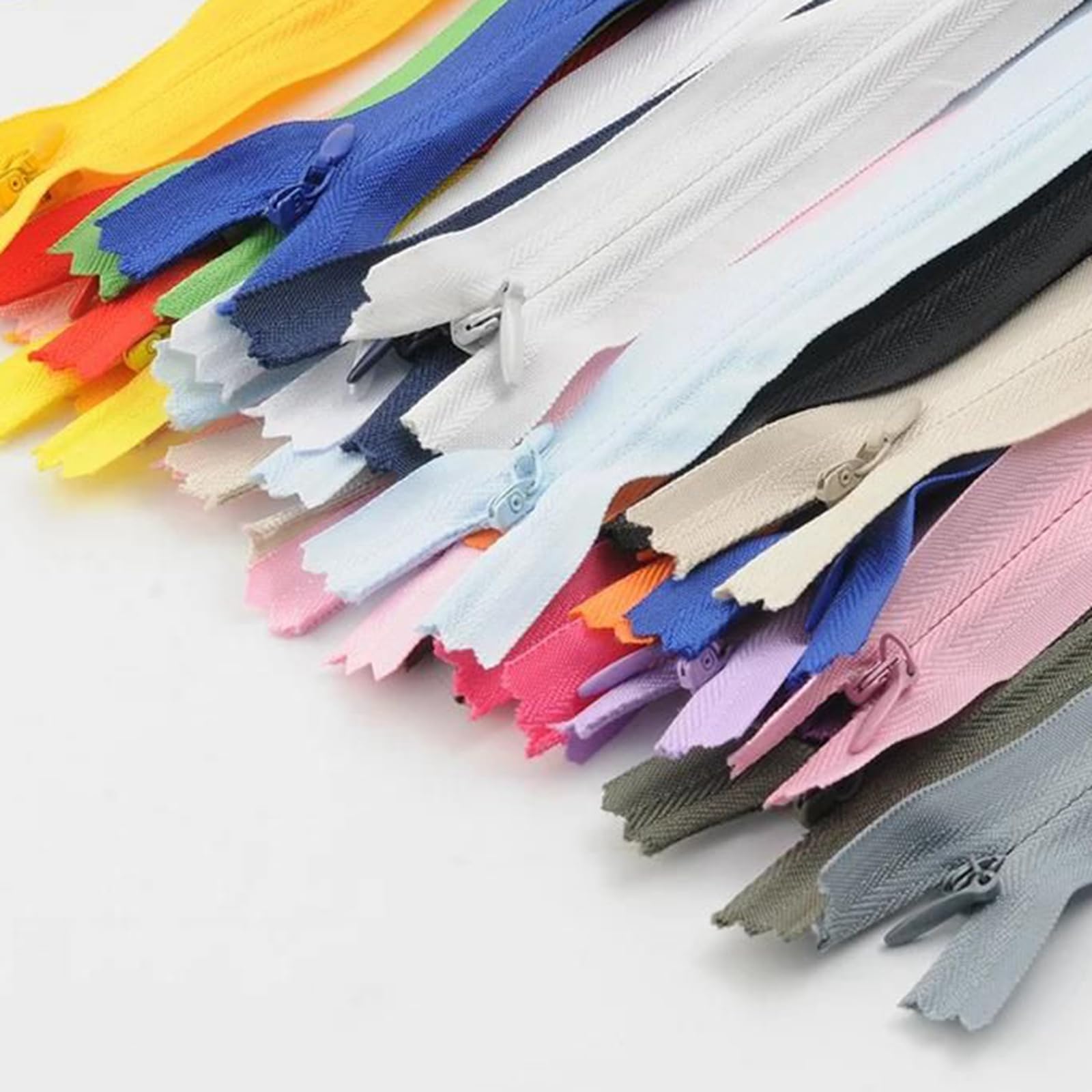 Zipper Fermeture éclair Invisible en Nylon Multicolore, 10 pièces, 28-80cm, Accessoires de Couture for Robe fermée(Giallo,60cm)