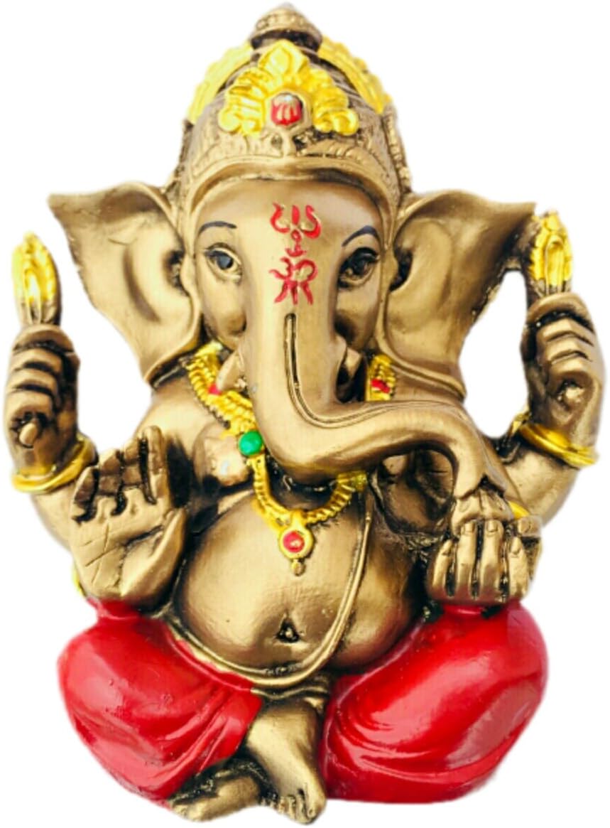 ACTC Ganesha Sitting Statue | Ganesha Statue | Ganesha Idol | Ganesha Statue for Good Luck | Ganesha Idol for Happiness | Ganesha Figure for Good Fortune | Ganesha Statue for Home Decor & Gift.
