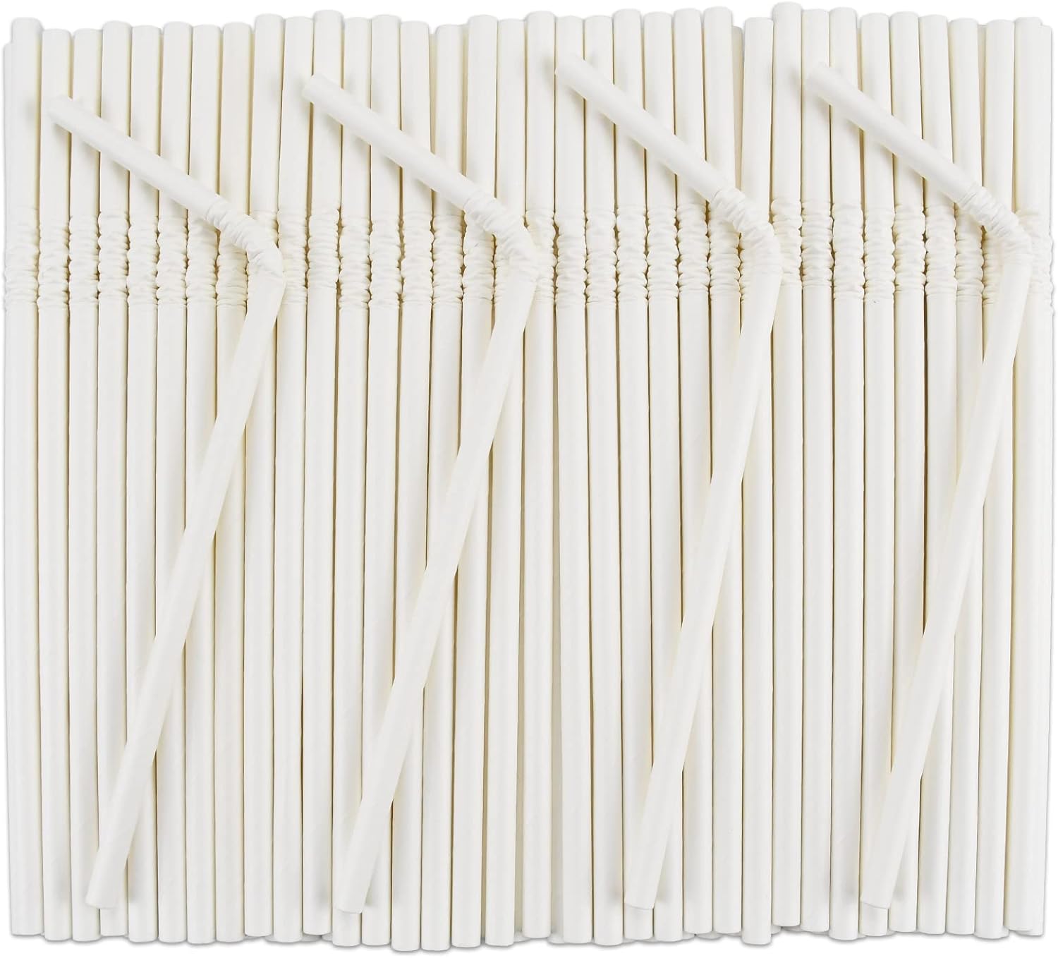 Bendable Paper Straws for Drinking, White, 7 3/4 inches, 250 Count - Great for Kids, Elderly, Home and Restaurant - Image 6