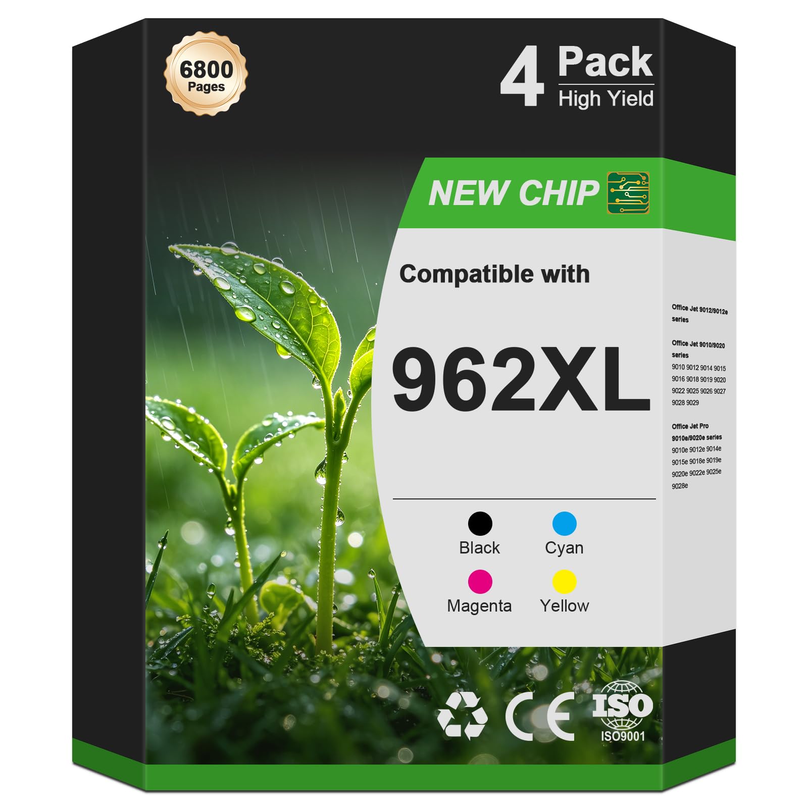 Photo 1 of 962XL 962 Ink Cartridges Combo Pack Office Jet Pro 9015e 9010 Compatible for HP 962XL 962 XL HP962 HP962XL HP962xl/962 Ink Cartridges with 9015e 9010 9020 9025e 9025 9018e 9018 Printer Ink 4-Pack BCMY
