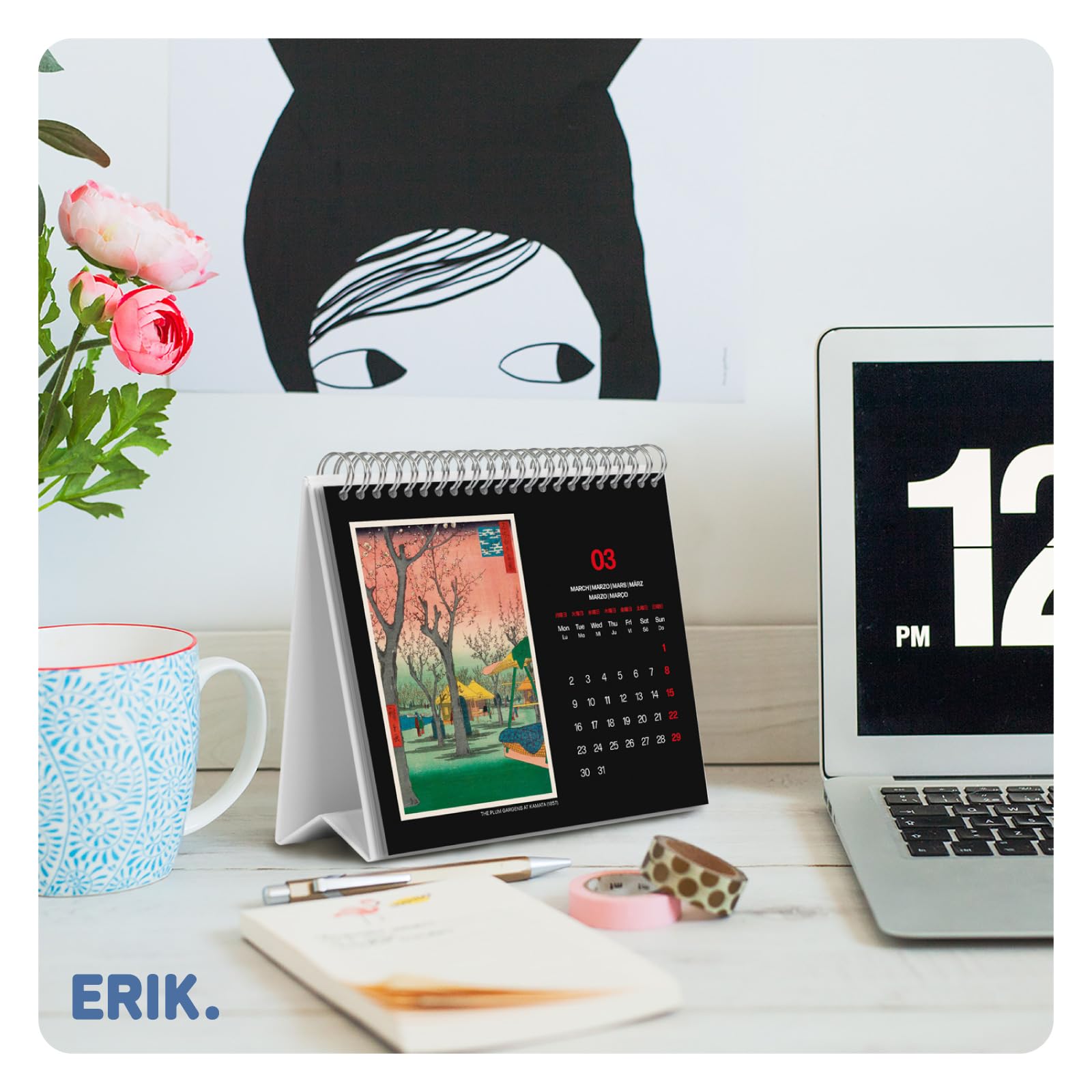 Grupo Erik - Calendar 2026 | Japanese Hokusai Calendars 30 X 60 Cm