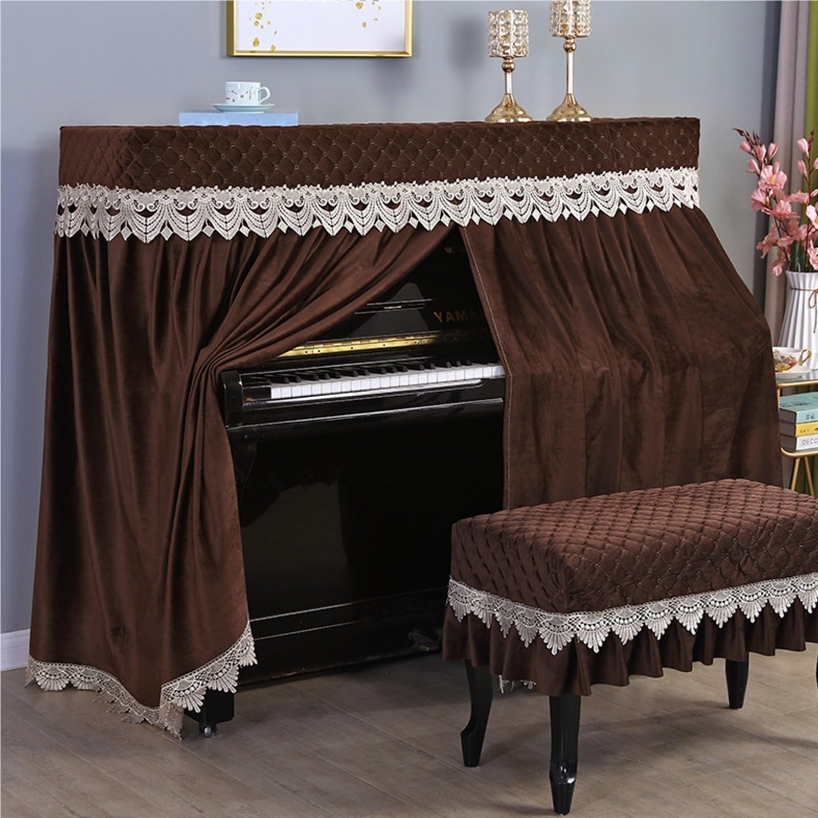 Vollständige Abdeckung Klaviere Staubschutzhüllen Klaviere wasserdicht Kratzfest Sonnenschutz for Klavierräume Ausbildungsschulen Konzertsäle(Double Stool-B3,Regular Size)