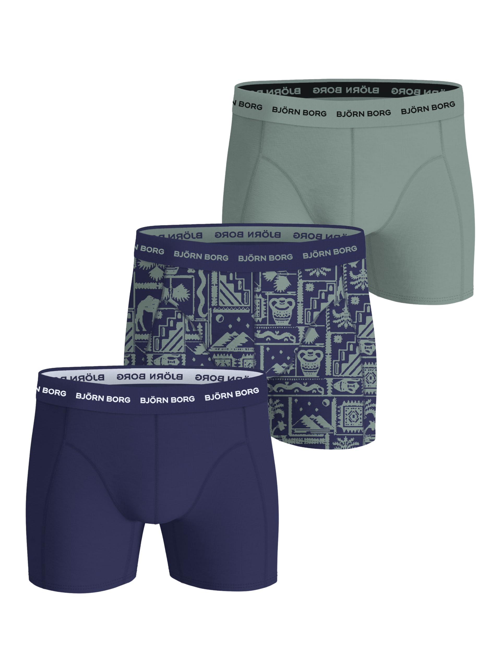 Björn Borg Men's Multicolore Stretch Cotton Boxers (X3)