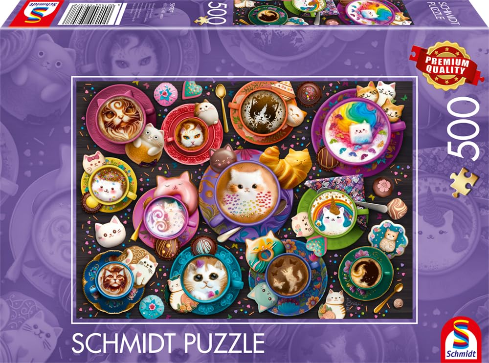 Amazon.com: Schmidt Spiele 59707 Kitten à la Latte Art Puzzle, 500