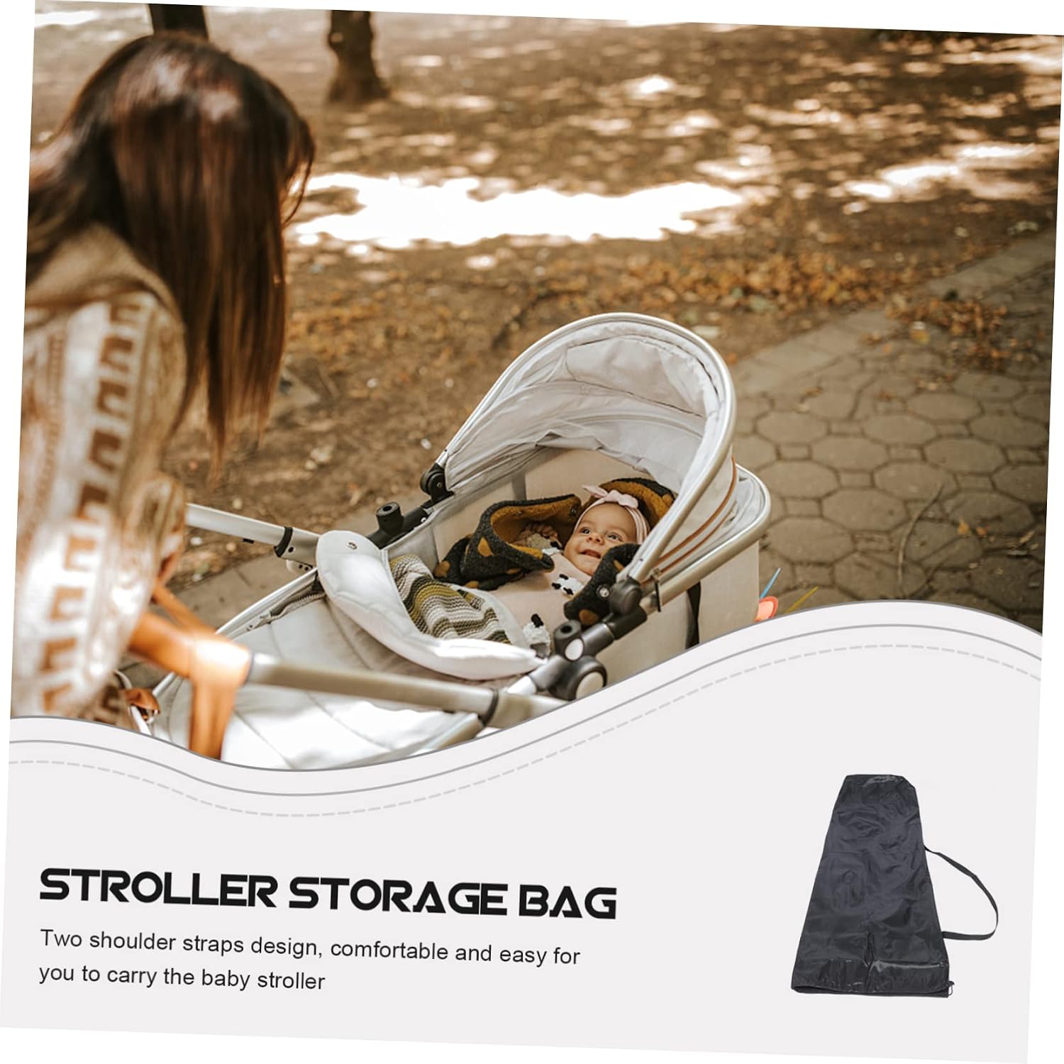 Stroller Storage Bag with Shoulder Straps Protective Travel Cover for Airplane Gate Check Compatible with Strollers Scratch Resistant and Lightweight Carry Bag