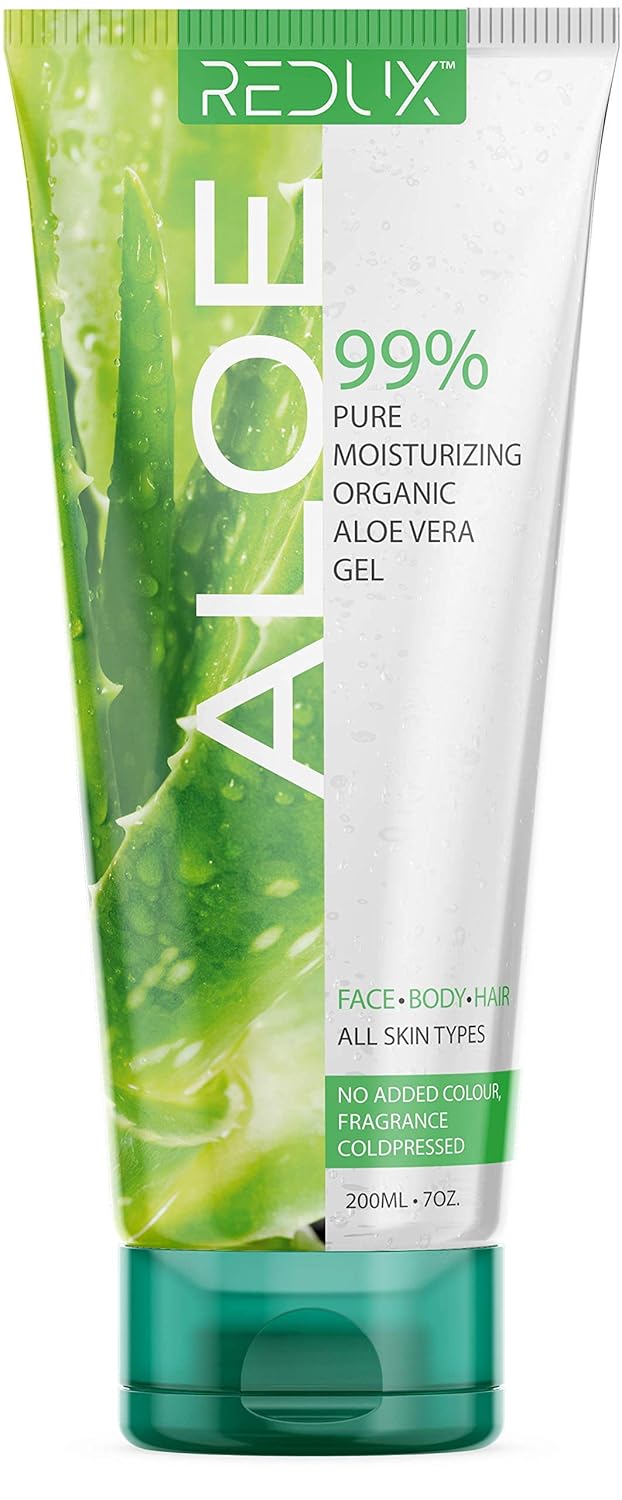 Redux Aloe Vera Gel – 100% Moisturizing Organic Aloe Vera Gel for Face, Body, Hair - After Sun Care - Aloe Gel for Sunburn and Acne - No Clumping or Pulp - Non Sticky - Captain Thug : Beauty & Personal Care