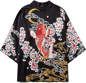 MFCT Mens Lightweight Japanese Graphic Kimono