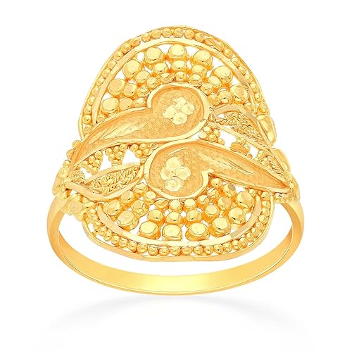 22 KT (916) purity Yellow Gold Malabar Gold Ring RGABJCO0102_Y_16 for Women