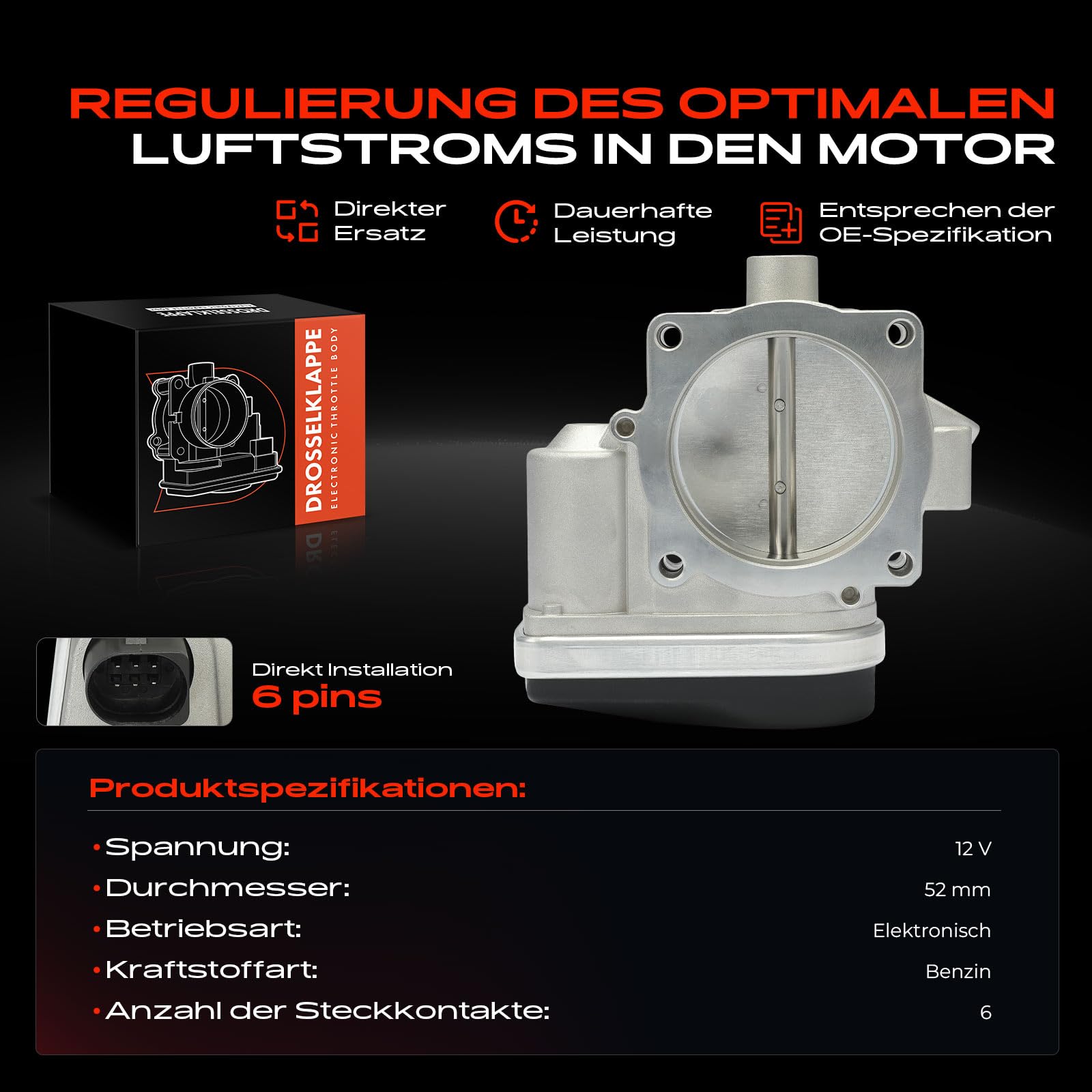 Frankberg Drosselklappenstutzen Drosselklappe Benzin Kompatibel mit New Beetle 1C1 9C1 2.0L 1998-2010 New Beetle Cabriolet 1Y7 2.0L 2002-2010 Replace# 06A133062S