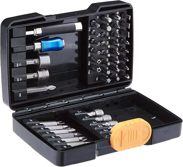 Amazon Basics Screwdriver and Nut Driver Bit Set - 48-Piece, Chrome Vanadium and S2 Steel