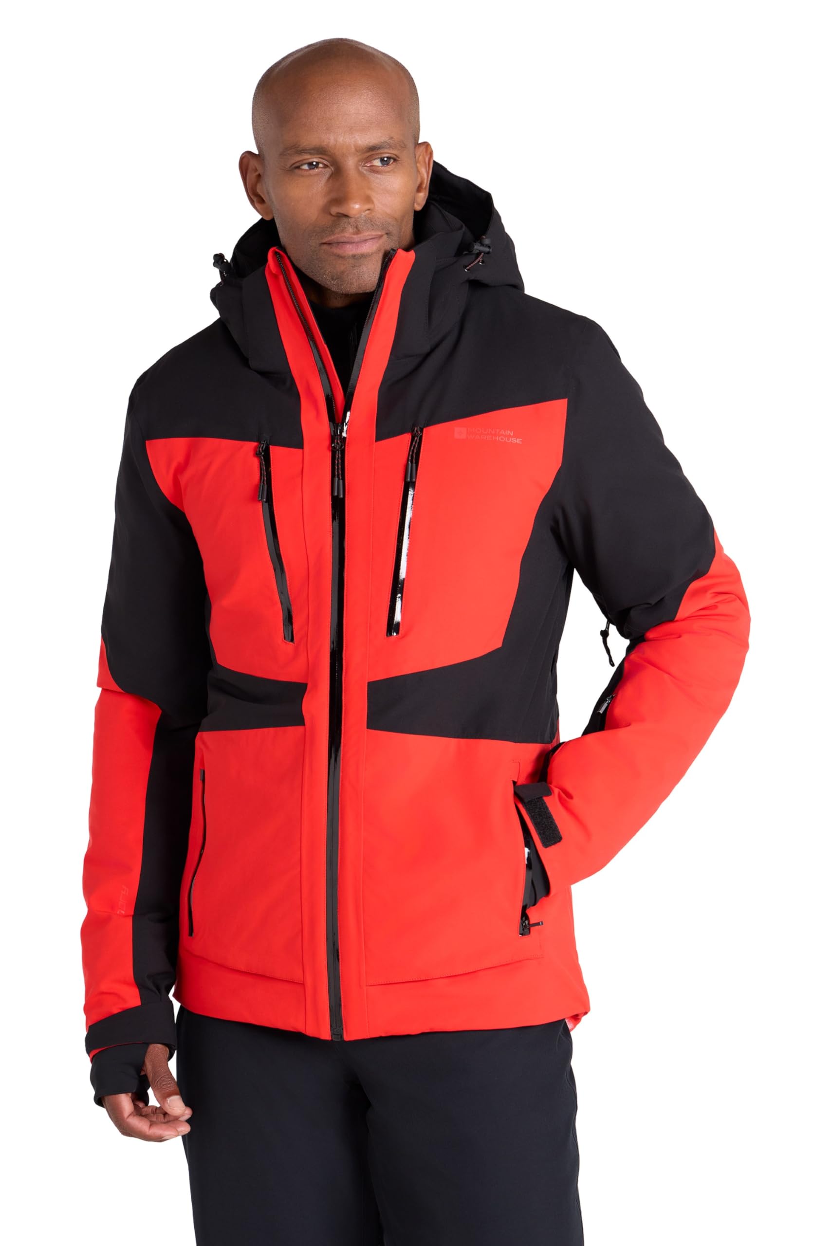 Mountain Warehouse Intergalactic Mens Extreme Ski Jacket - Waterproof & Breathable Coat with Pockets, Thermal tested -40°C - For Winter, Skiing, Winter Sports, Outdoors Active Red L