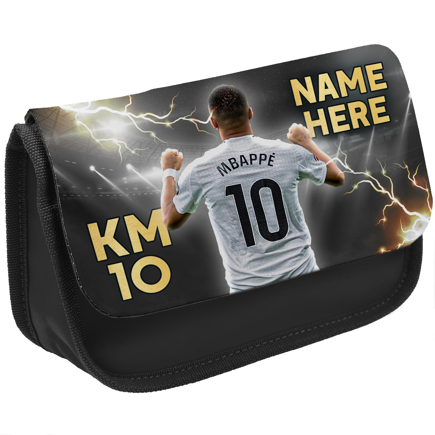 KRAFTYGIFTS Personalised Kylian Mbappe Pencil Case Madrid Football Legend School Pen Bag Boys Footballer Stationary Gift LUP16