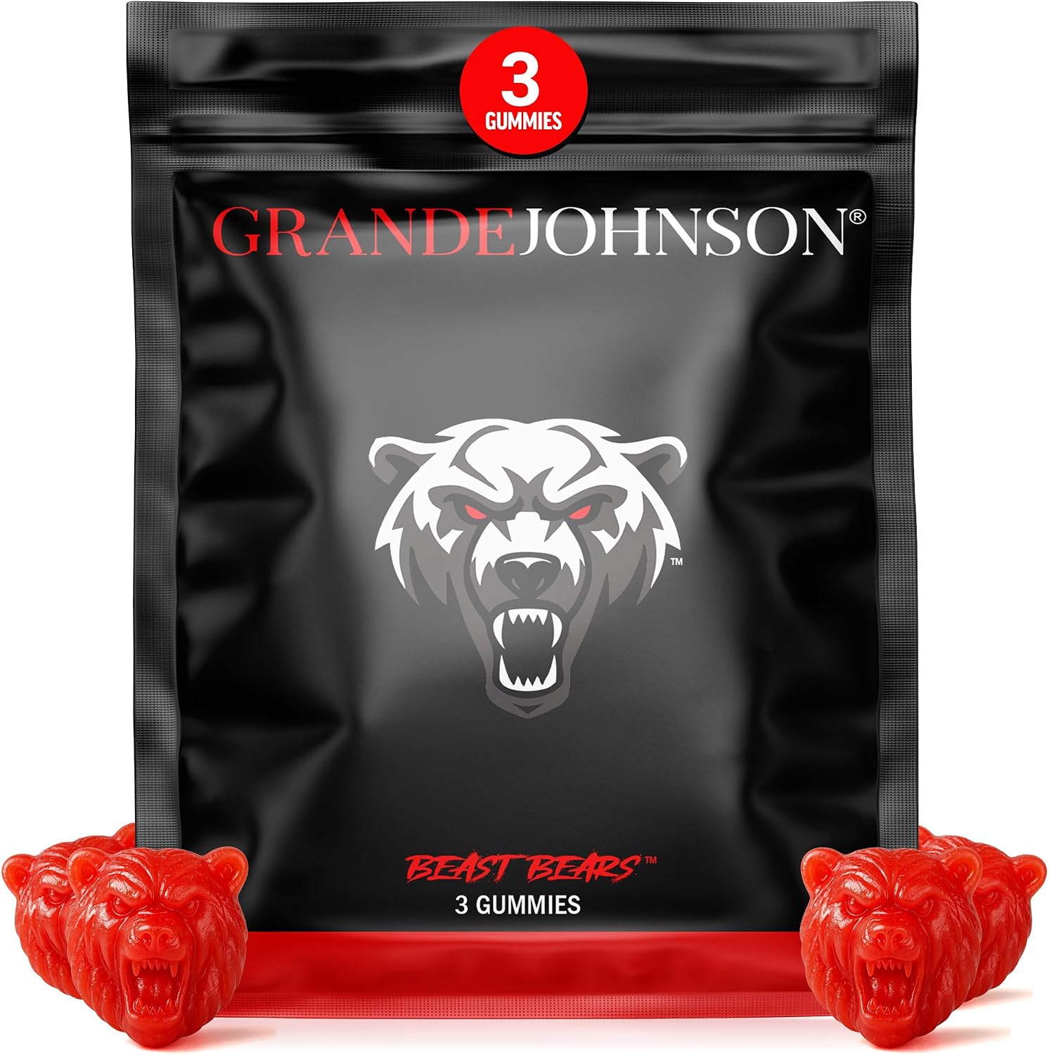Men's Performance Gummies - Natural Energy, Stamina & Endurance - Black Maca & Tongkat Ali (3 Count)