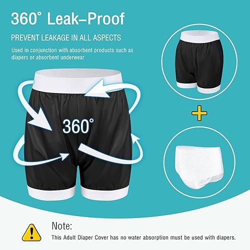 Miniatura 2 de Carer - Fundas de pañales para adultos, 2 piezas, lavables, a prueba de fugas, ropa interior para incontinencia para hombres y mujeres, elástico