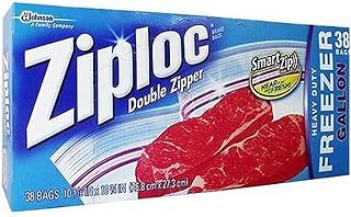 Ziploc Heavy Duty Freezer Bags - Gallon Size (Double Zipper) - 38 Count -26.8cm x 27.3cm